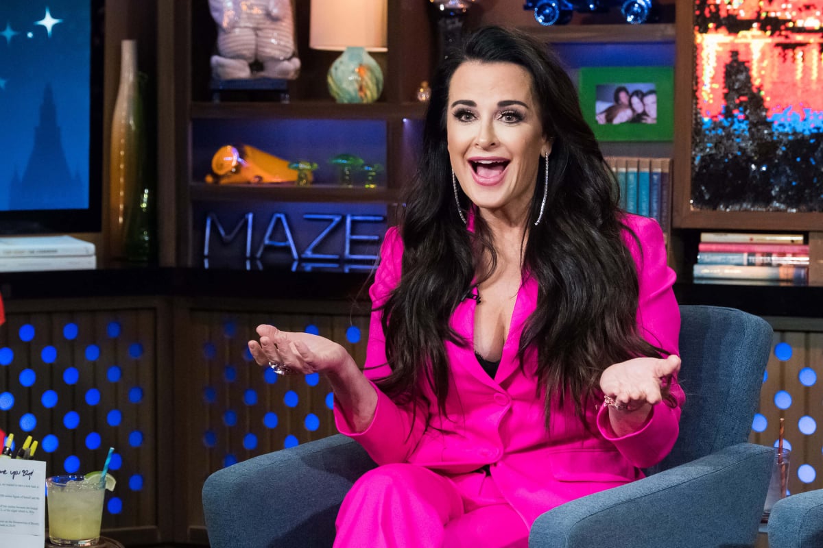 Kyle Richards pictured during an appearance on WWHL to promote RHOBH