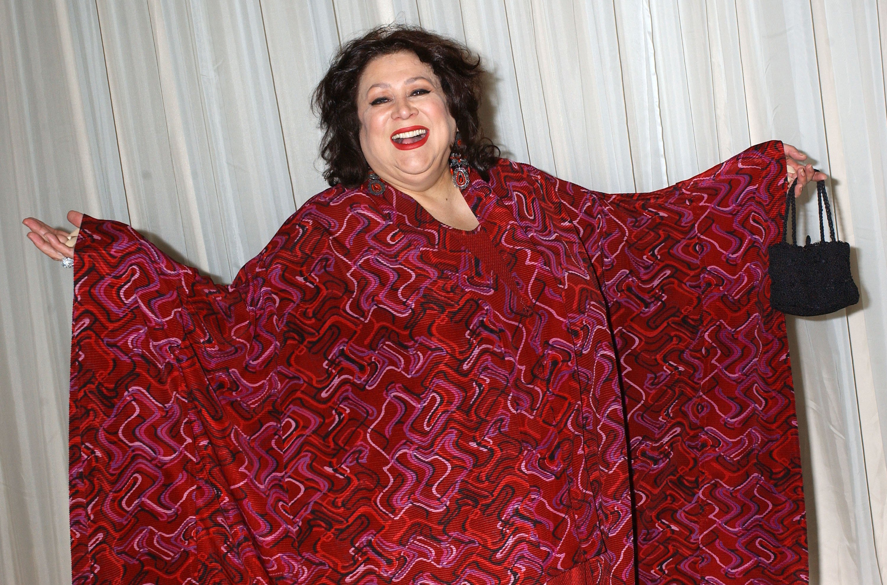 Liz Torres wears a red gown during the 34th Annual Nostros Golden Eagle Awards