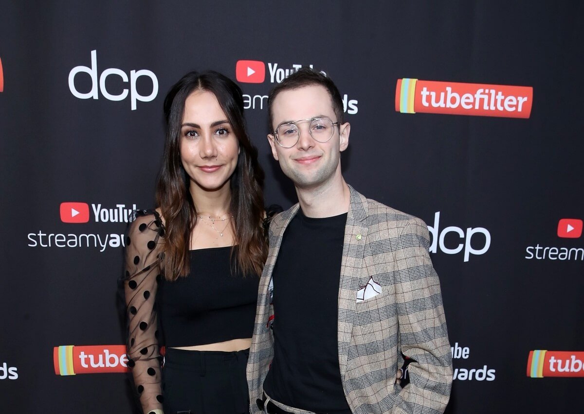 Maggie Bustamante and Zach Kornfeld attend 2019 Streamys after party at Mondrian Sky Bar on December 13, 2019
