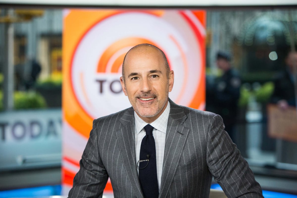 Matt Lauer behind the desk on the Today Show in 2017