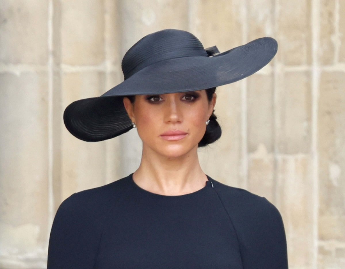 Meghan Markle is seen during the state funeral of Queen Elizabeth II at Westminster Abbey