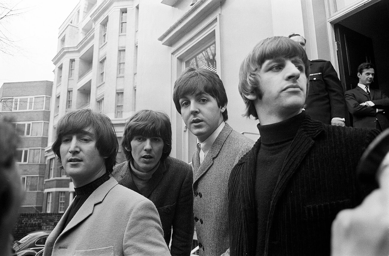 The Beatles posing in 1965.