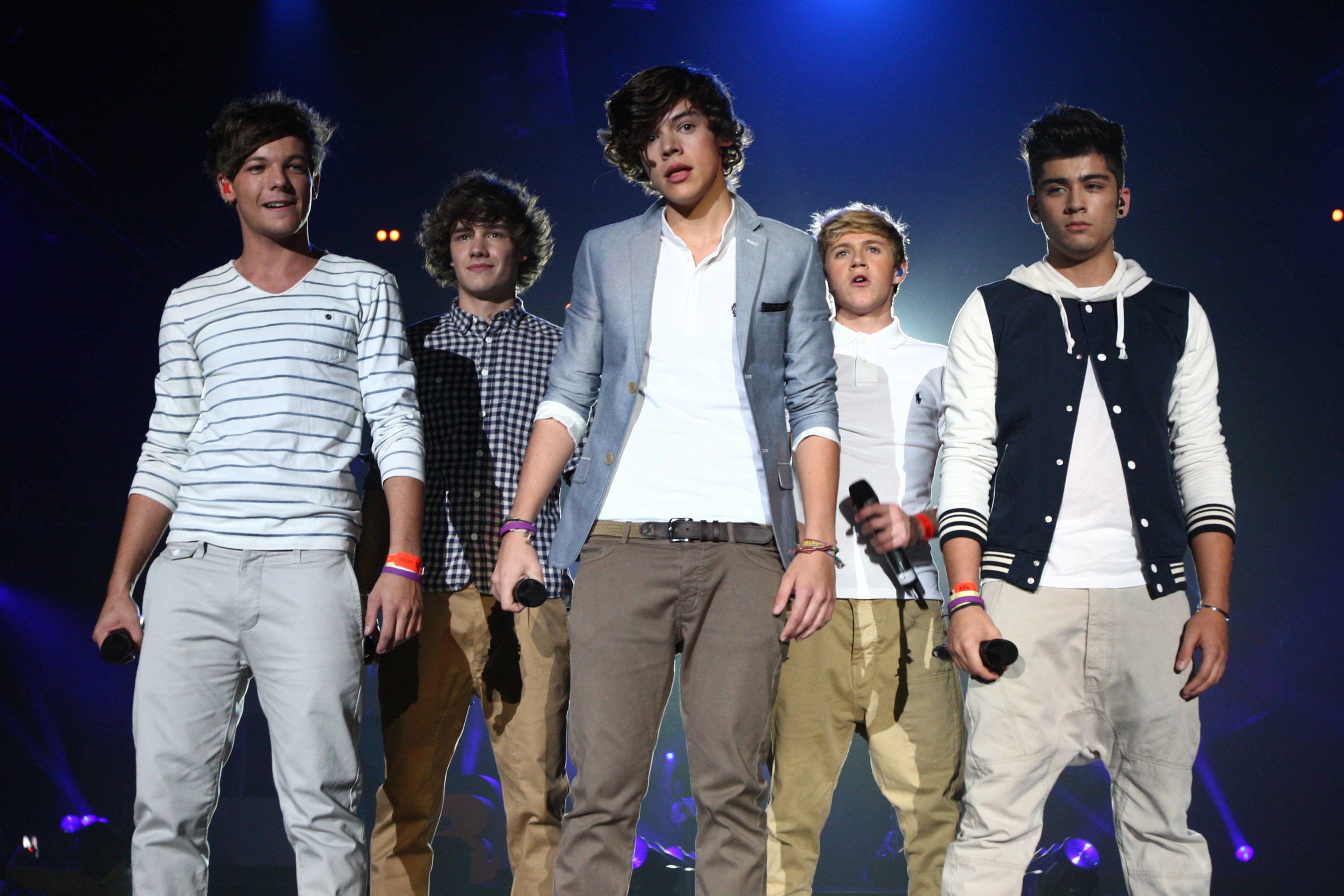 Harry Styles, Zain Malik, Louis Tomlinson, Liam Payne and Niall Horan of One Direction perform at the BBC Teen Awards
