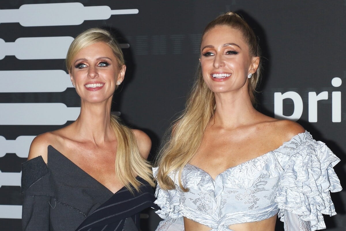Paris and Nicky Hilton at the Barclays Center during New York Fashion Week.