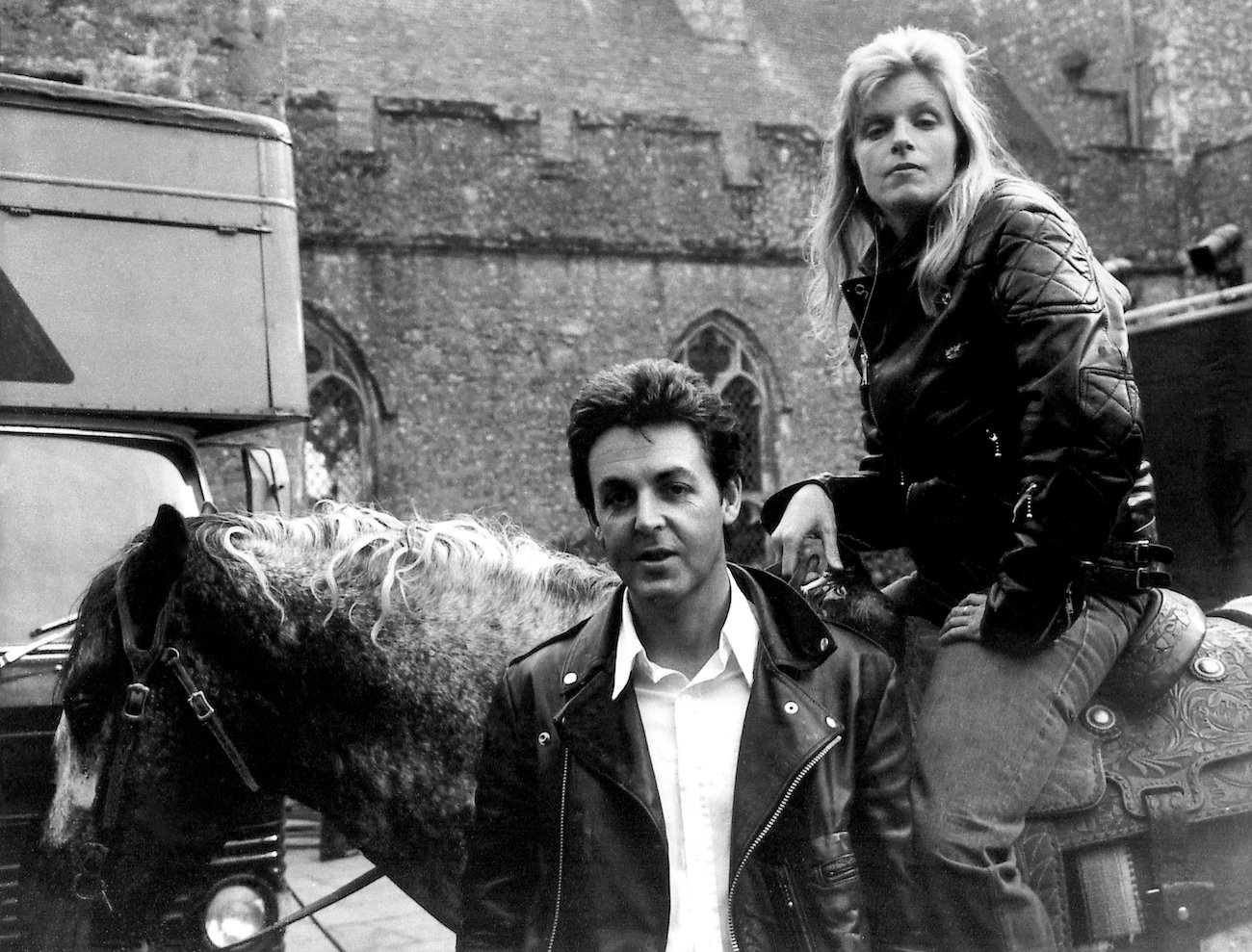 Paul McCartney and his wife, Linda, at Lympne Castle in 1979.