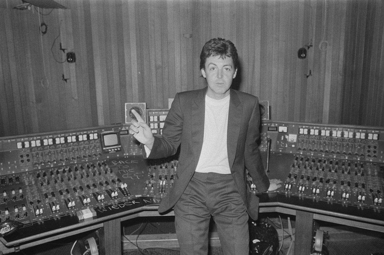 Paul McCartney in the recording studio after releasing 'Back to the Egg' in 1979.