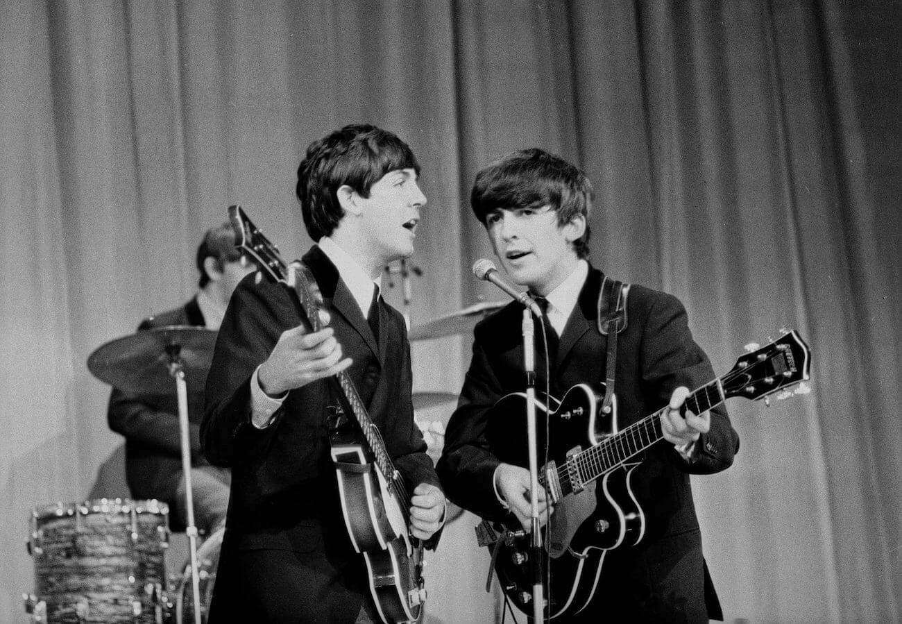 Paul McCartney and The Beatles performing at the Royal Variety Performance in 1963.