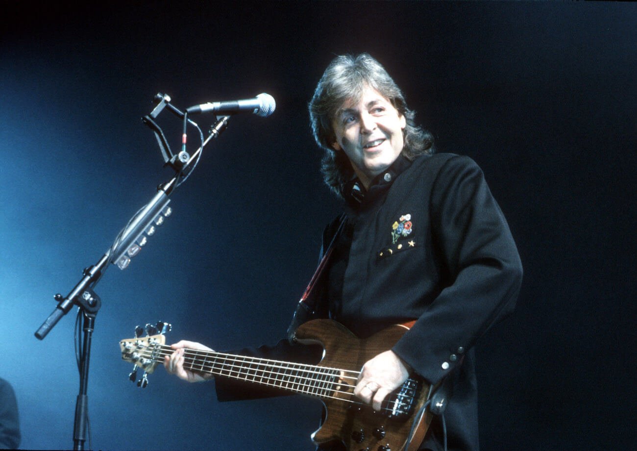 Paul McCartney performing in London in 1990.