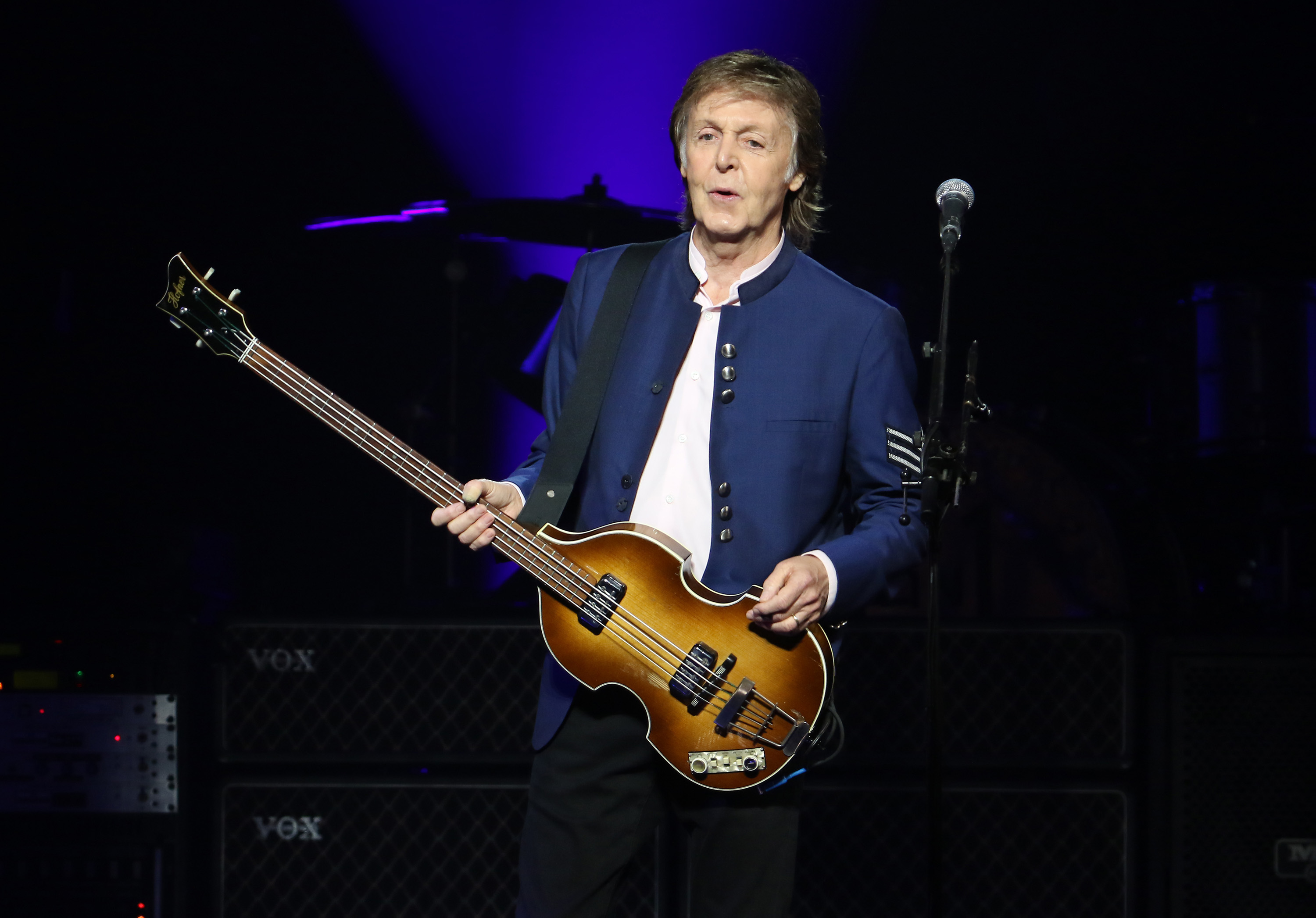 Paul McCartney performs at the American Airlines Arena in Miami, Florida