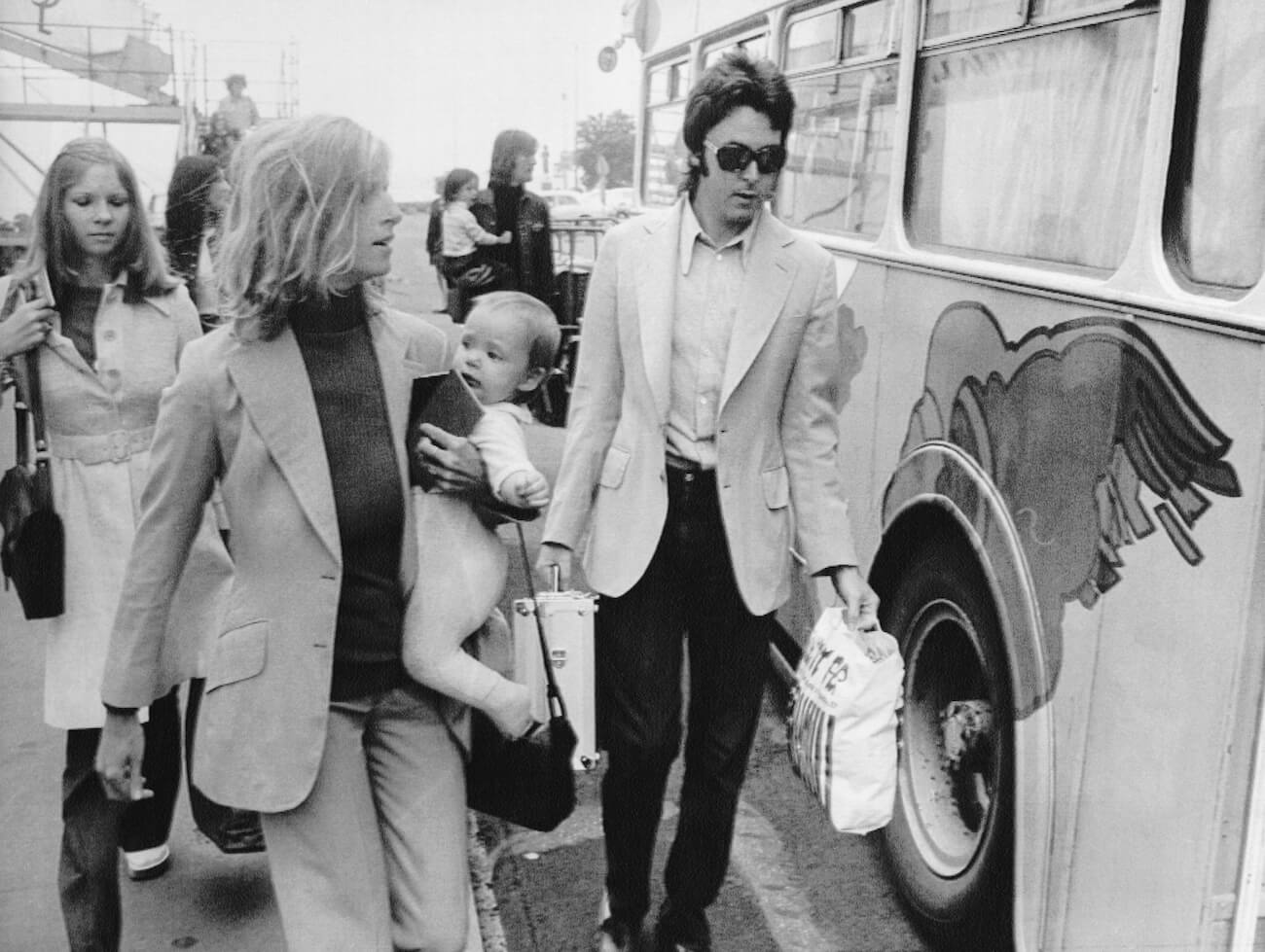 Paul McCartney and his family in 1972.