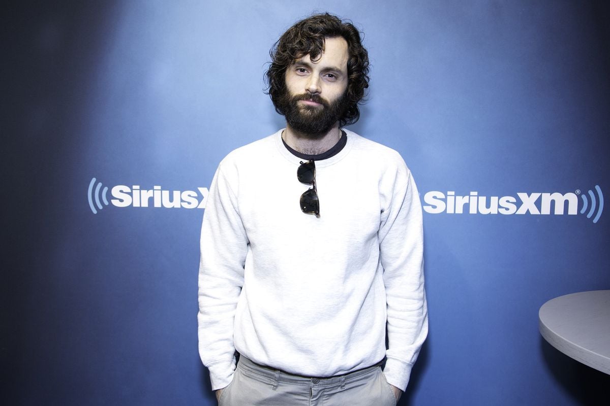 Penn Badgley poses for a photo at Sirius XM studios