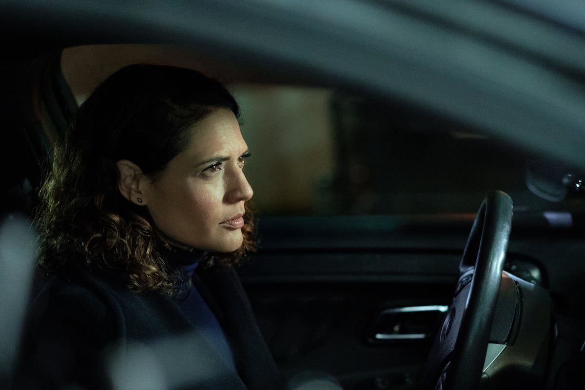 Monique Curnen as Detective Blanca Rodriguez sitting in her police car in 'Power'