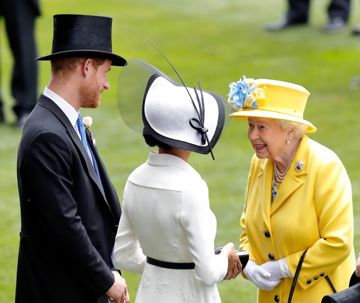 Prince Harry, Meghan Markle, and Queen Elizabeth II at day 1 of Royal Ascot together