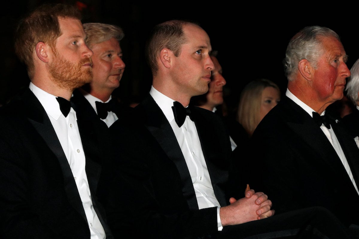 Prince Harry, Prince William, and King Charles III