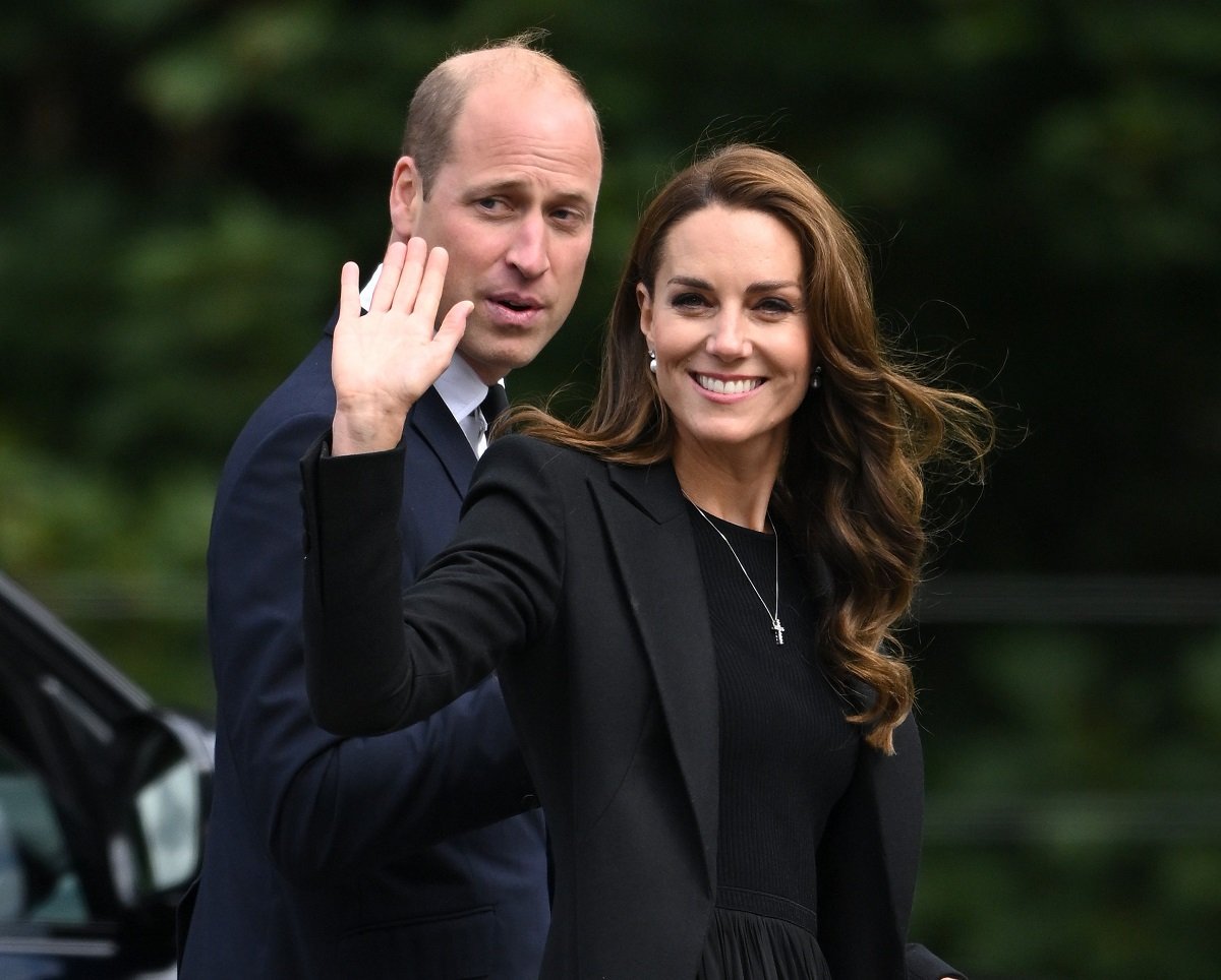 Prince William and Kate Middleton depart after viewing floral tributes at Sandringham