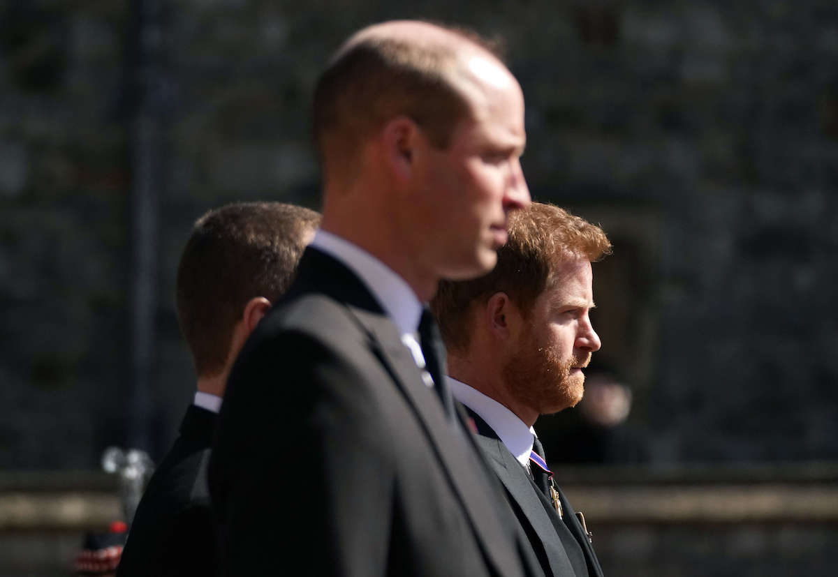 Prince William and Prince Harry at Prince Philip's funeral