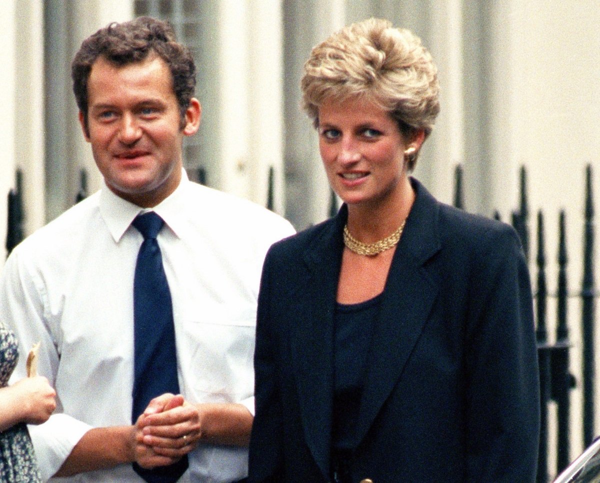 Princess Diana in London with her butler Paul Burrell (circa 1994)