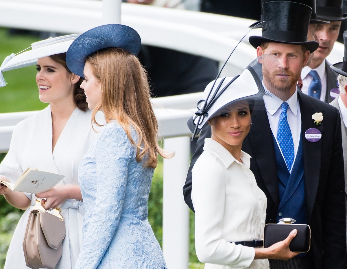 Princess Eugenie, Princess Beatrice, Meghan Markle, and Prince Harry, attend Royal Ascot Day 1 in 2018