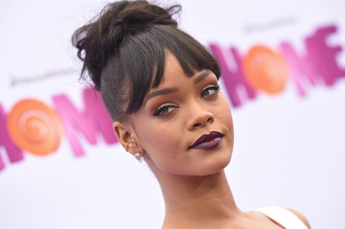 Singer Rihanna poses at an event.