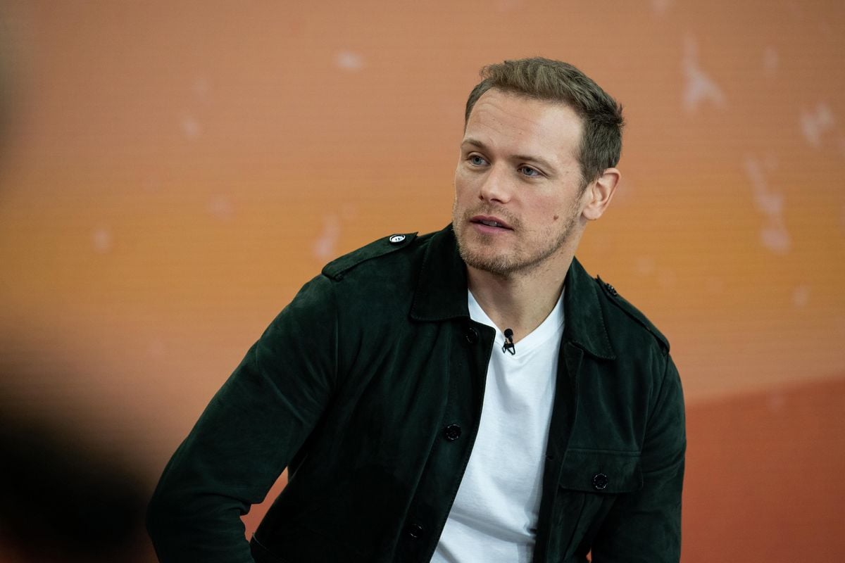 Sam Heughan answers questions on the "Today" show.
