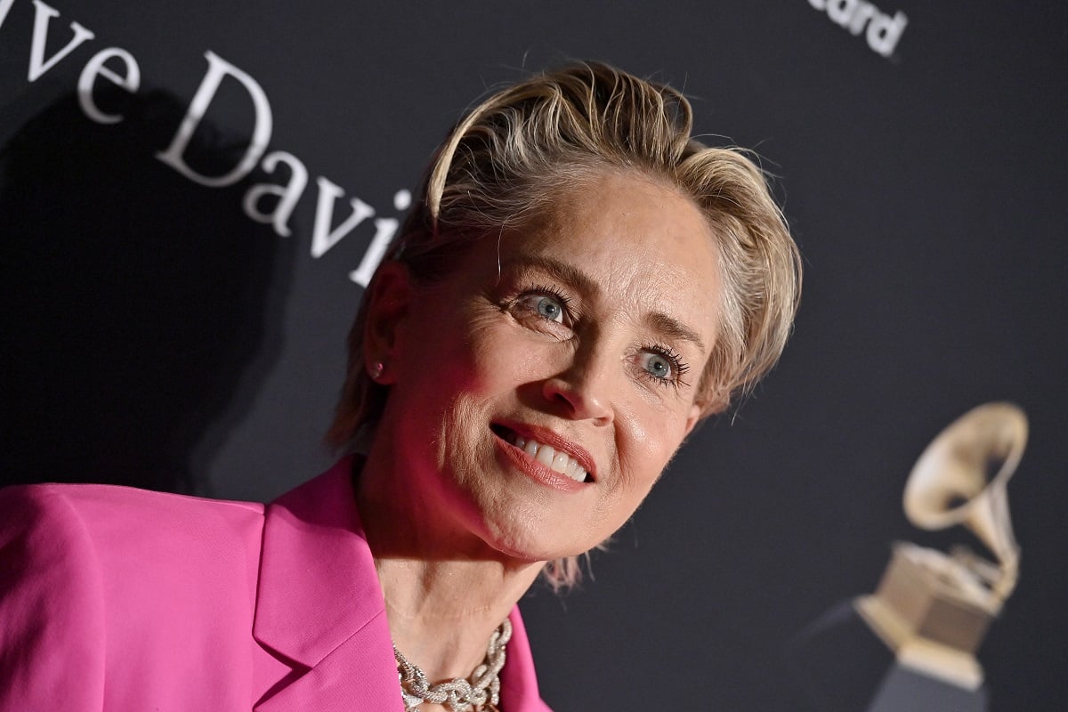 Sharon Stone at the pre-Grammy gala.