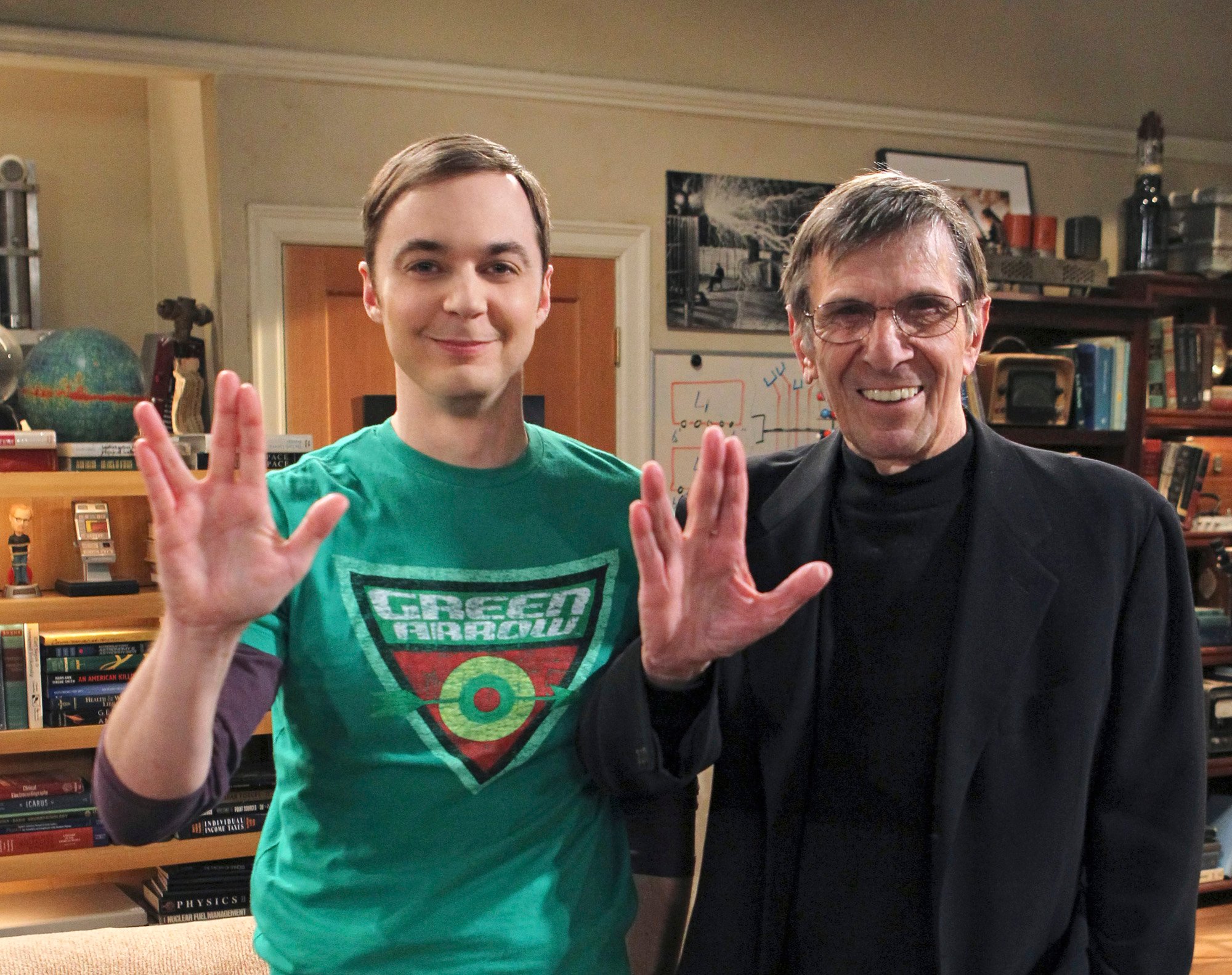 Jim Parsons and Leonard Nimoy on The Big Bang Theory