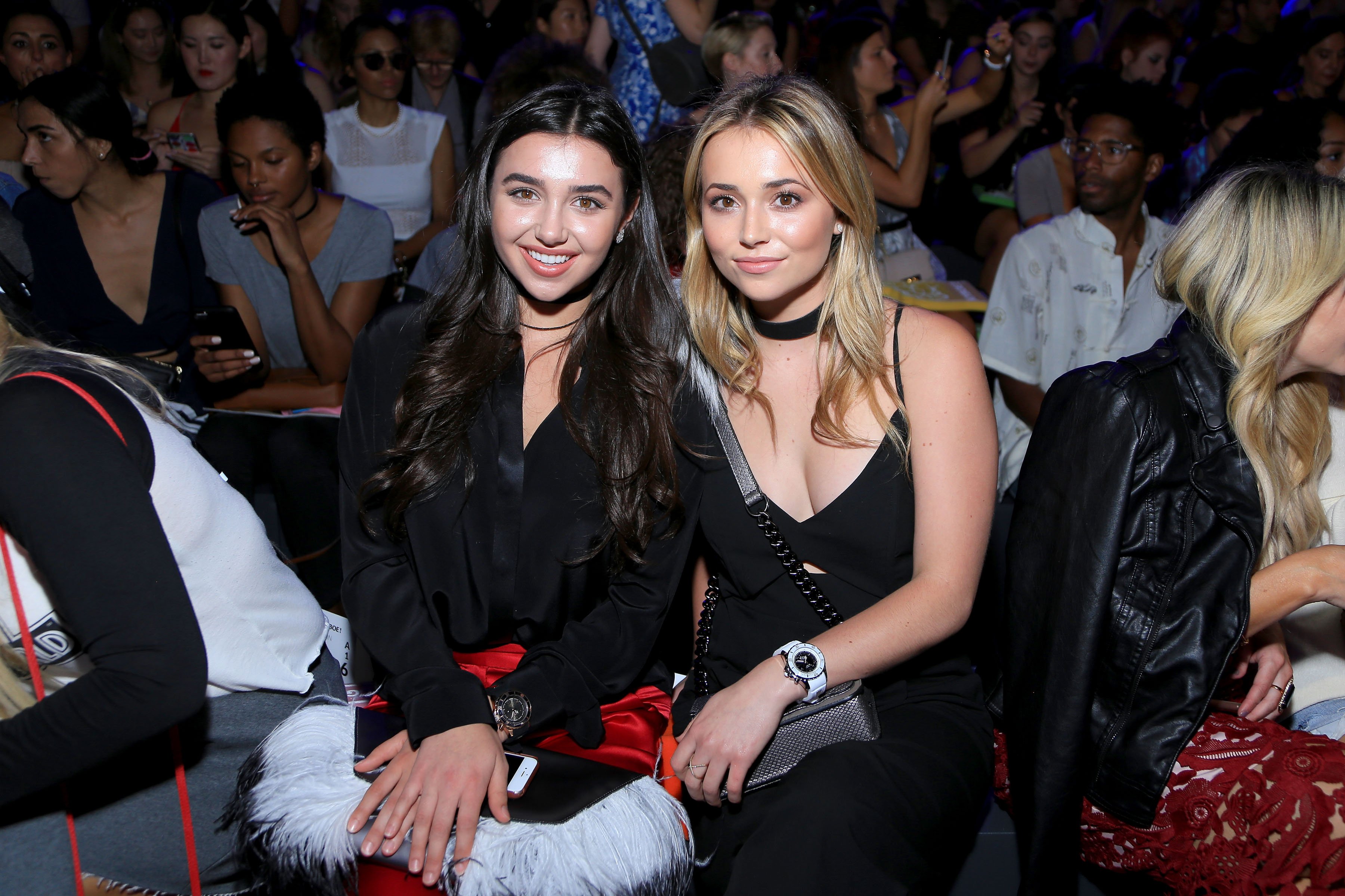 'The Bold and the Beautiful' star Camelia Somers (R) poses with her sister Violet Somers during a fashion show.