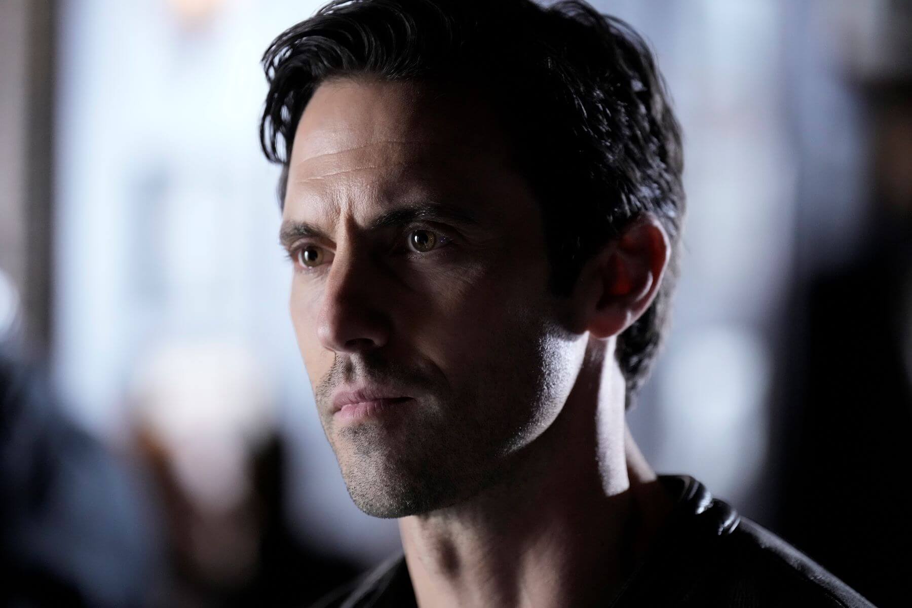 Milo Ventimiglia as Charlie Nicoletti in his new show 'The Company You Keep' on ABC wears a black leather jacket.
