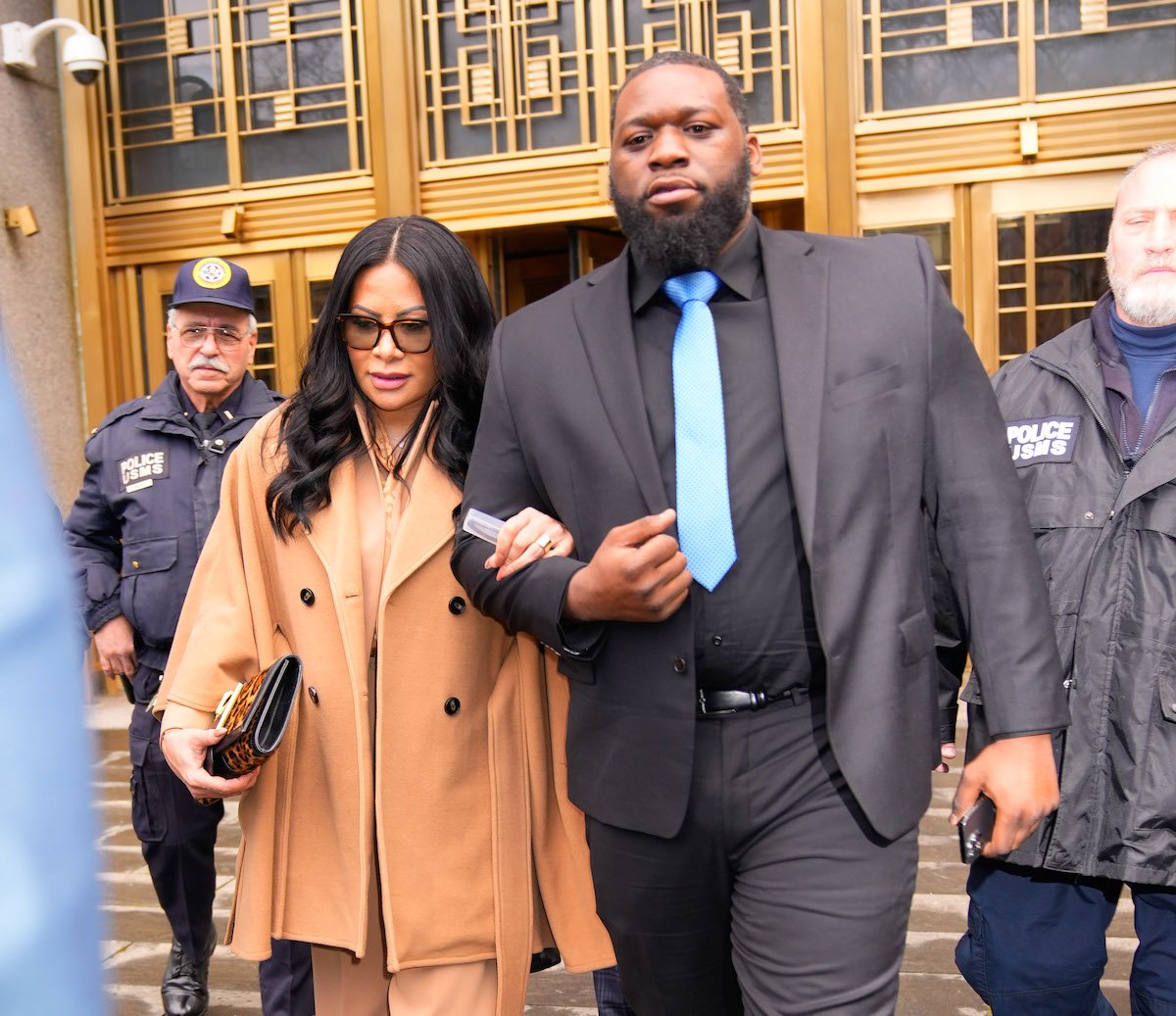 Jen Shah is seen leaving Manhattan federal court after receiving a 6.5 year sentence for conspiracy to commit wire fraud