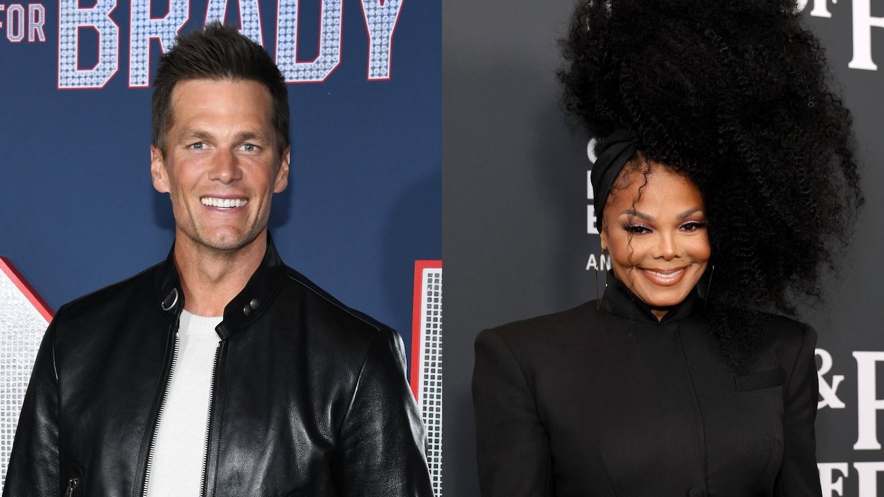 (L) Tom Brady in 2023. (R) Janet Jackson in 2022.