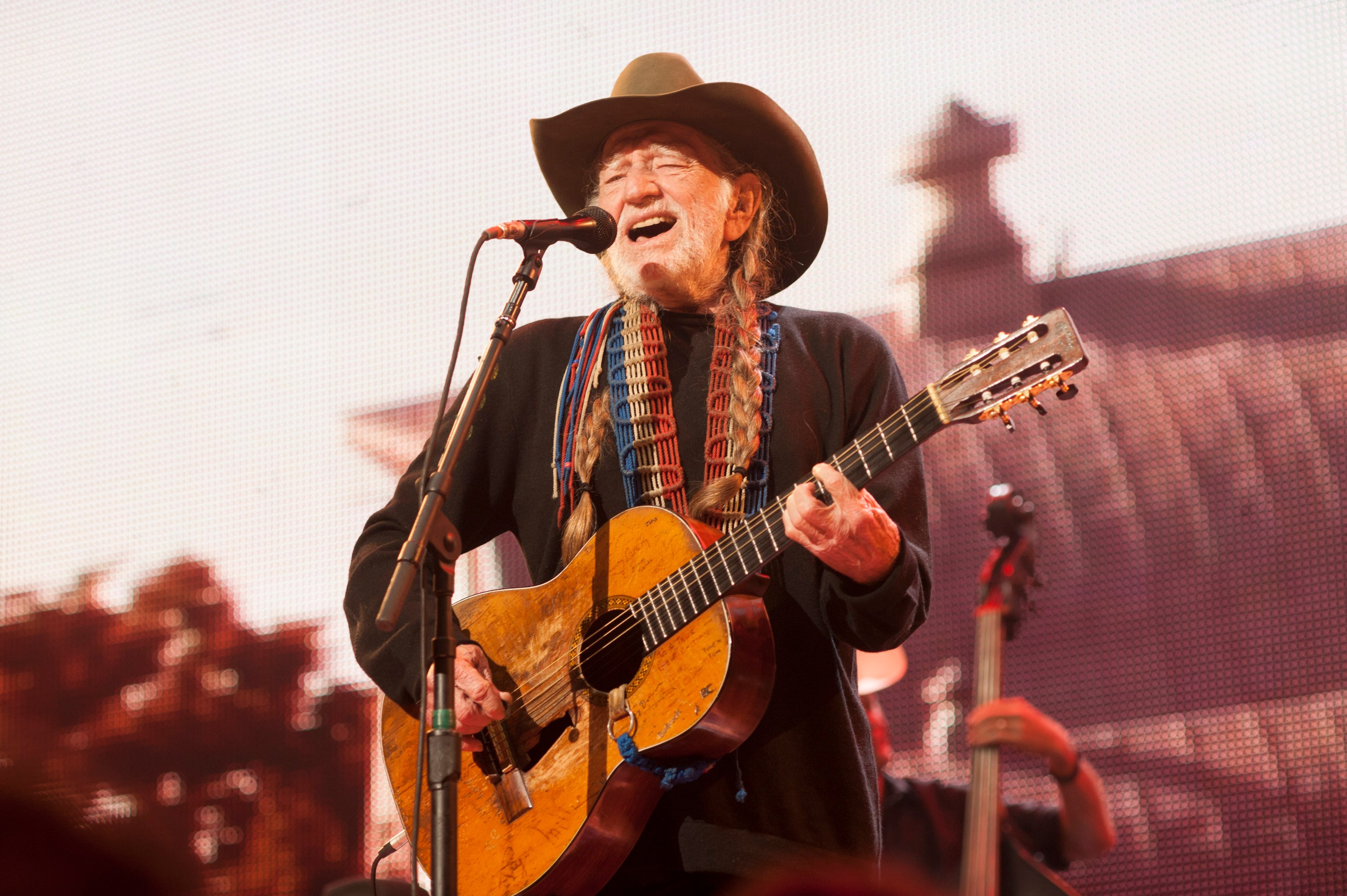 Willie Nelson performs during Farm Aid 2013 at Saratoga Performing Arts Center