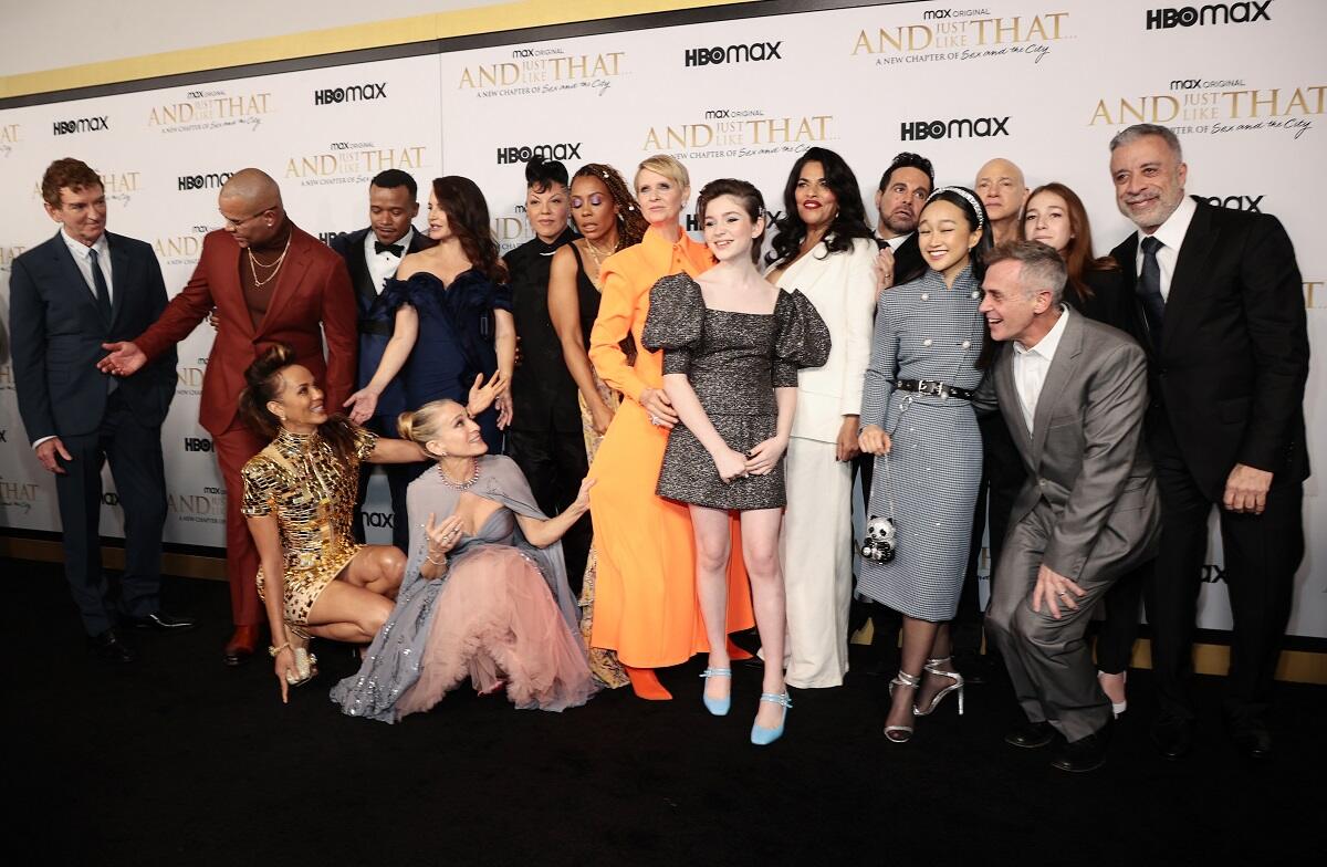 The cast and crew of 'And Just Like That...' season 1 pose together at the show's premiere in New York City