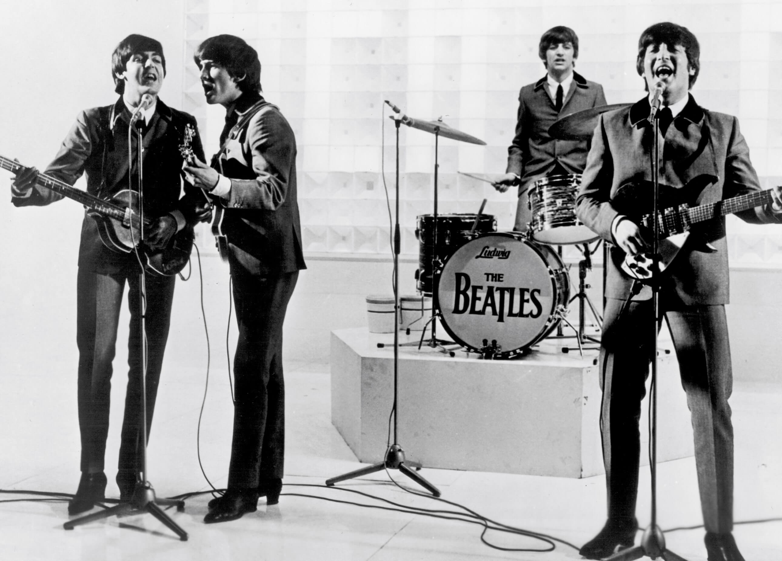 The Beatles in black-and-white