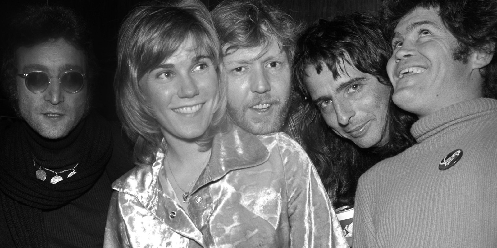 John Lennon, Anne Murray, Harry Nilsson, Alice Cooper and Micky Dolenz in 1973.