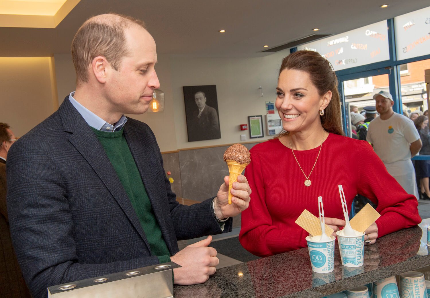 Kate Middleton, seen with Prince William, breaks one of Queen Elizabeth's rules when she talks about her favorite foods