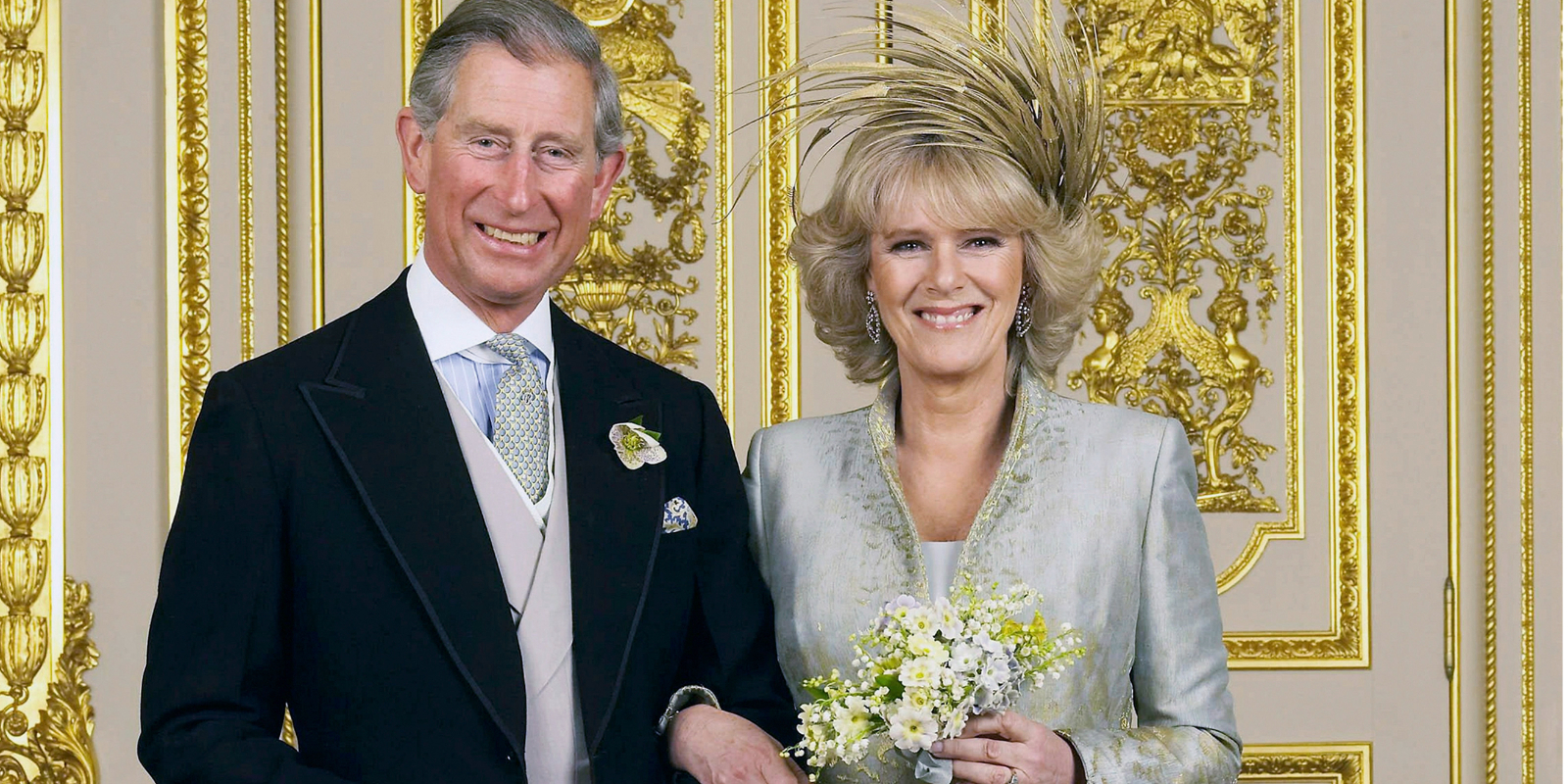 King Charles II and Camilla Parker Bowles on thier wedding day.