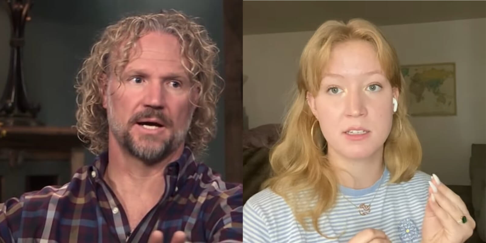 Kody Brown and his daughter Gwendlyn Brown in side by side photographs from 'Sister Wives' and YouTube.