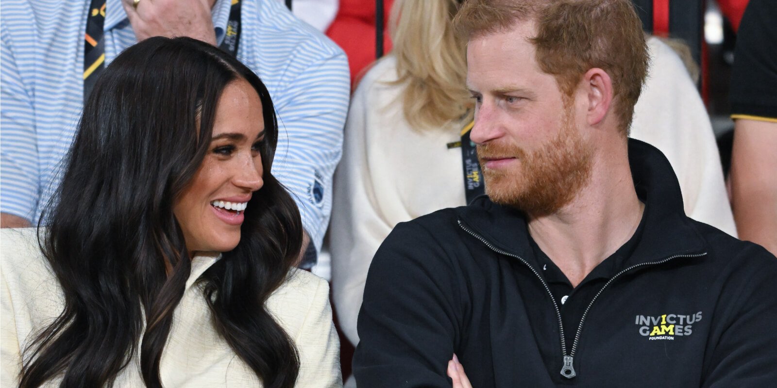 Prince Harry, Duke of Sussex and Meghan, Duchess of Sussex attend the sitting volleyball event during the Invictus Games at Zuiderpark on April 17, 2022 in The Hague, Netherlands.