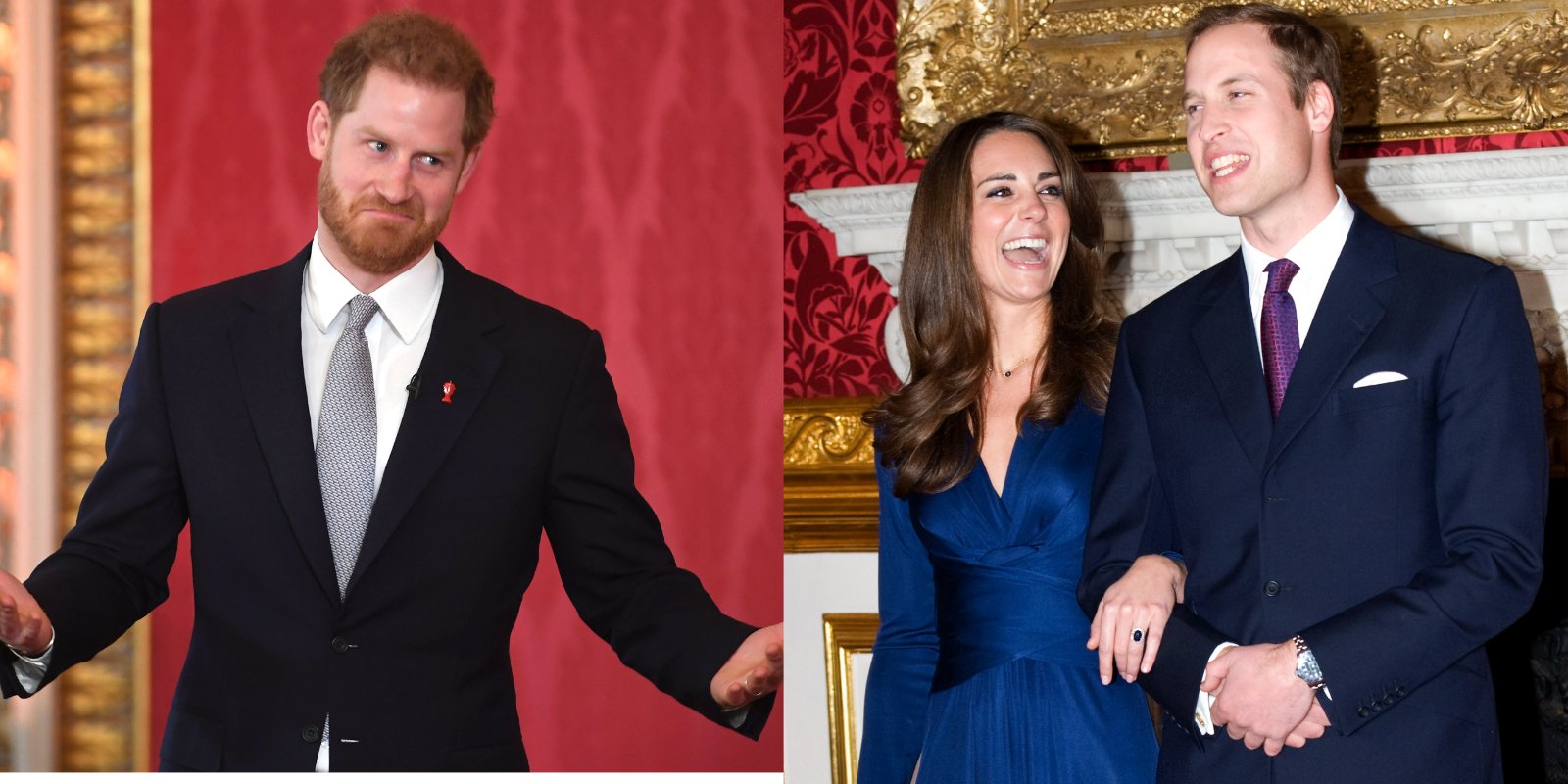 Prince Harry in a side by side photo with Kate Middleton and Prince William.
