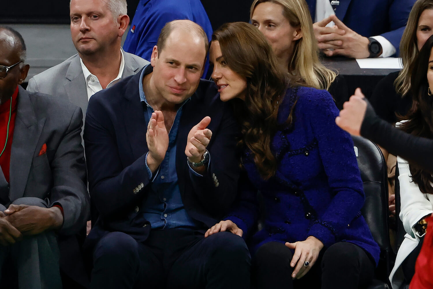 Prince William and Kate Middleton share a flirty moment at a Boston Celtics game