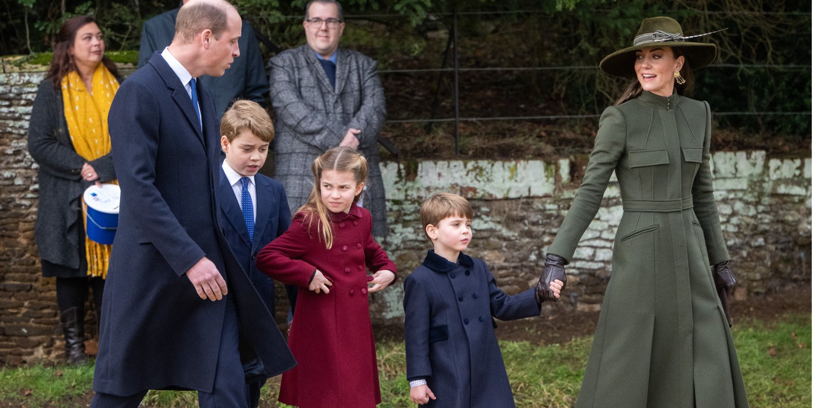 Prince William with his wife Kate Middleton and children Princes Louis and George and Princess Charlotte.