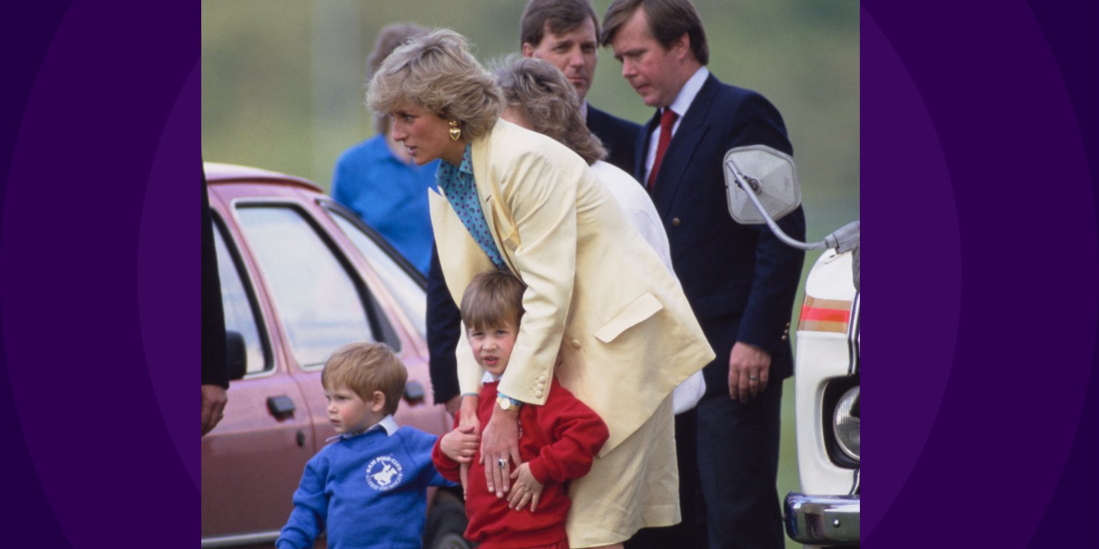 Princess Diana, Prince William, Prince Harry and bodyguard Ken Warfe pictured in 1987.