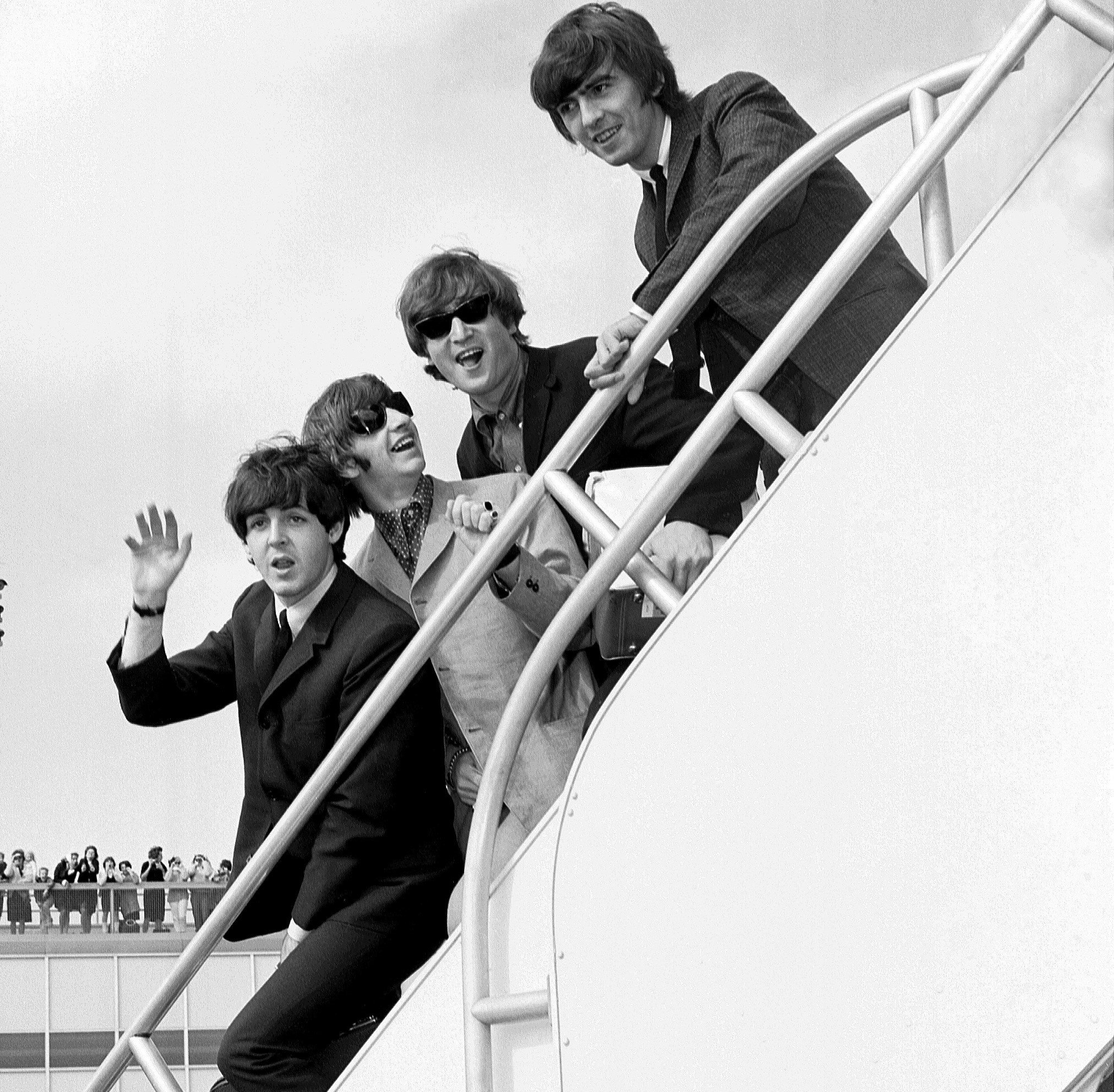 The Beatles in black-and-white