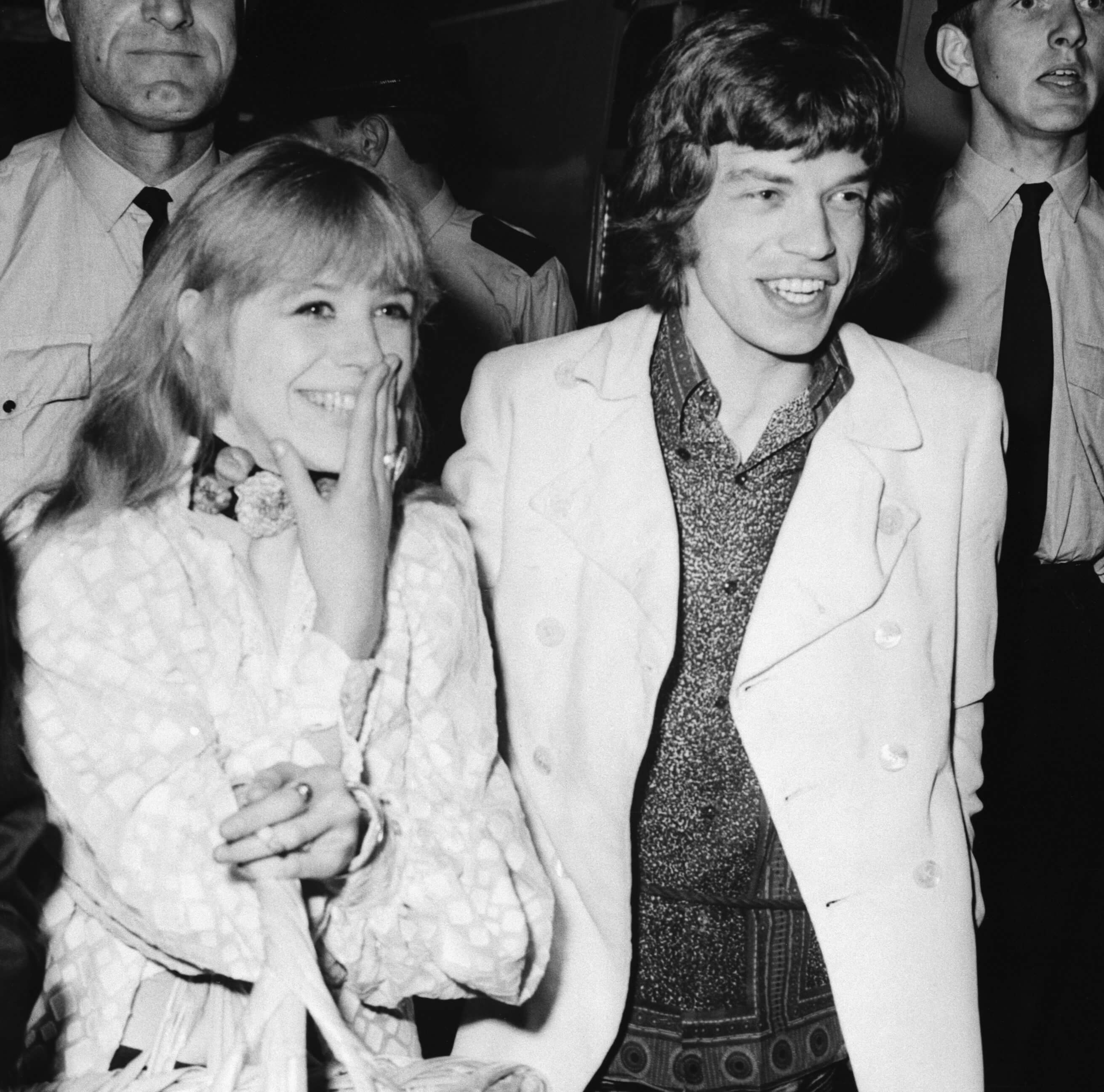 "As Tears Go By" singer Marianne Faithfull and The Rolling Stones' Mick Jagger in black-and-white