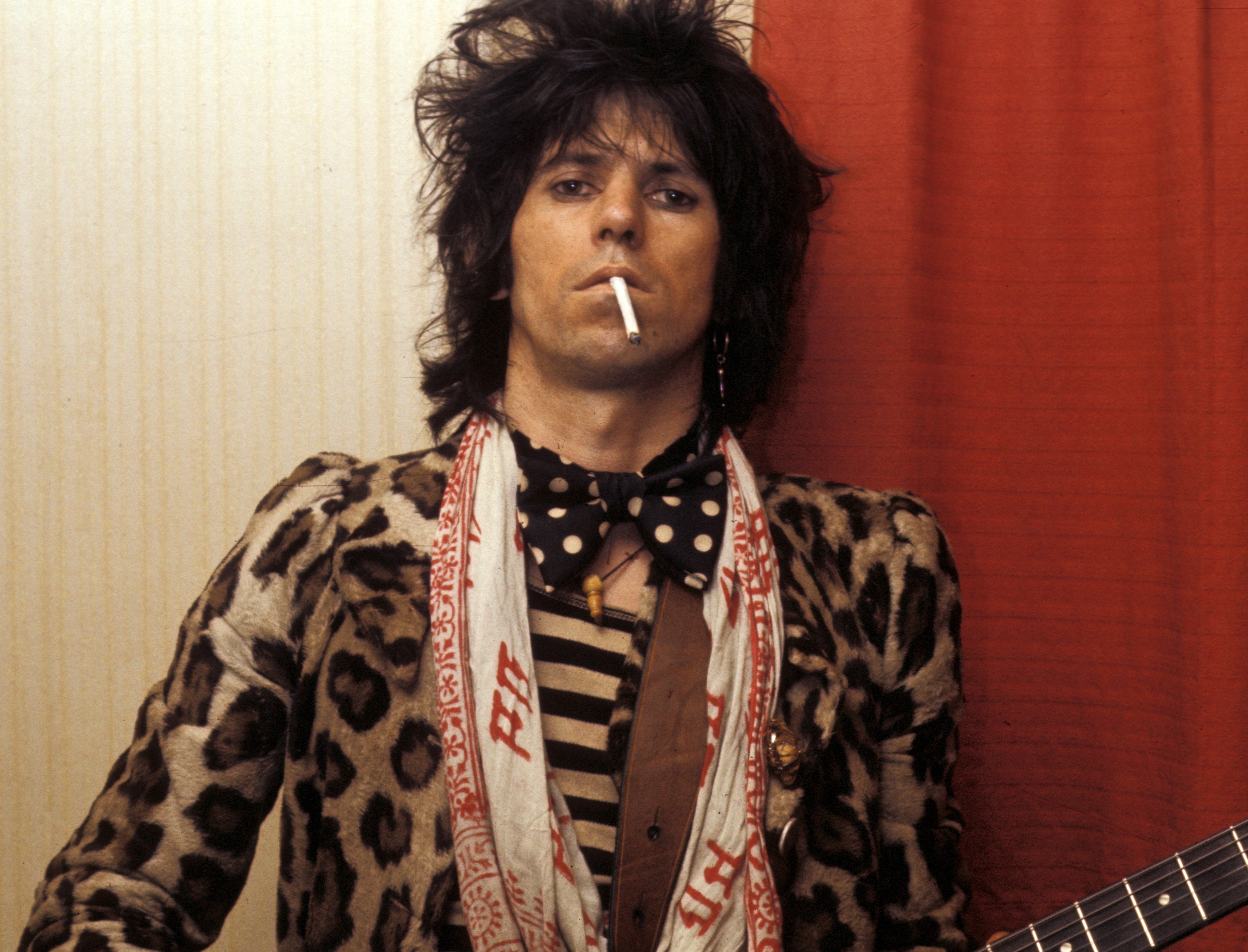 Keith Richards wearing a bow tie The Rolling Stones' "Sympathy for the Devil" era