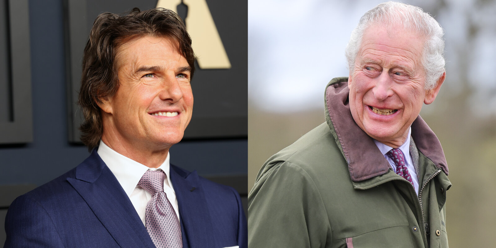 Tom Cruise and King Charles III in side by side photos, the actor will reportedly attend the king's coronation.