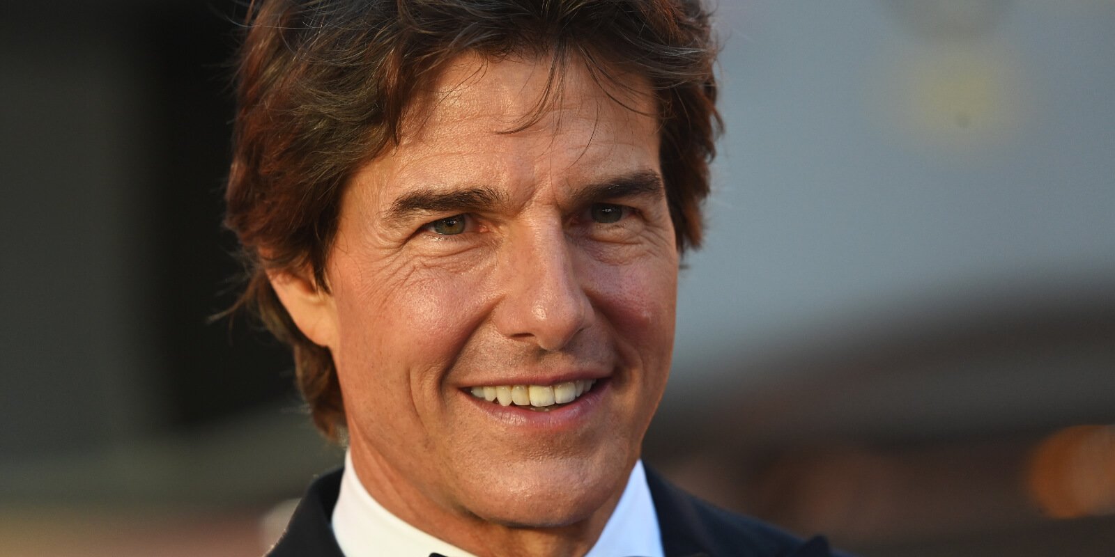 Tom Cruise at the London premiere of Top Gun: Maverick which was attended by Kate Middleton and Prince William.