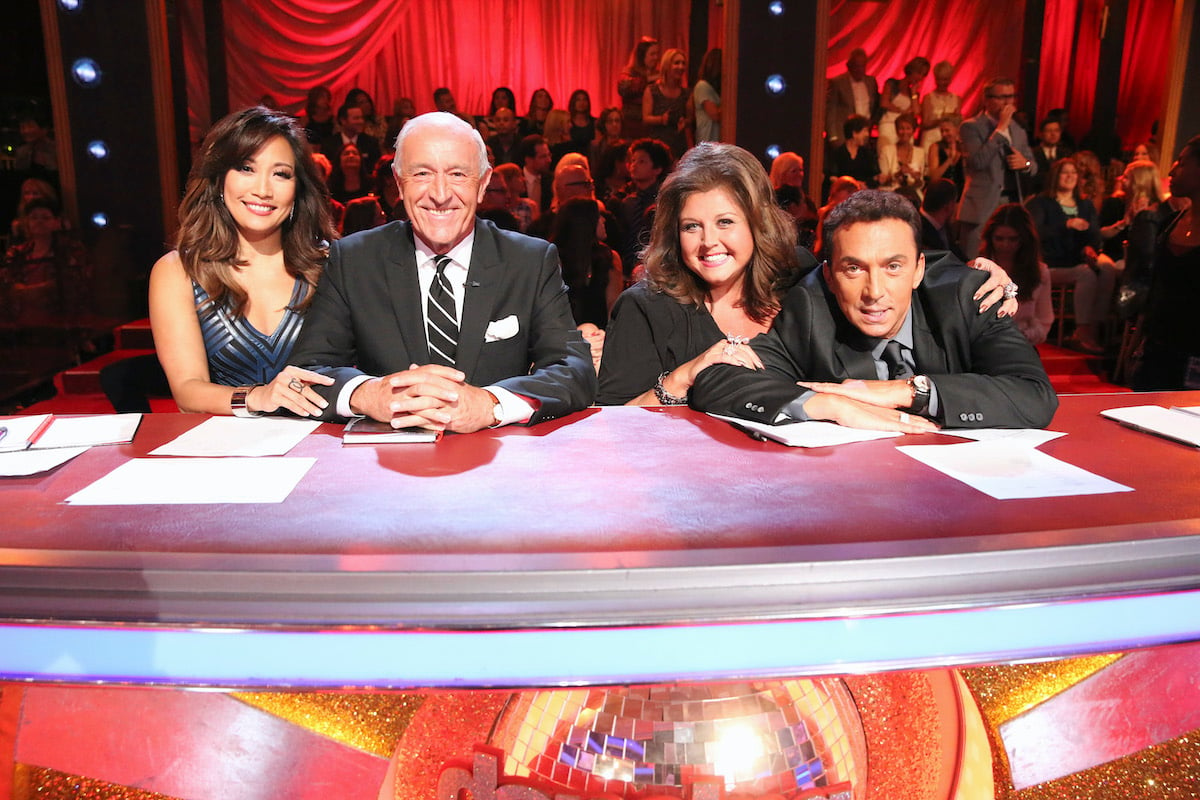 Abby Lee Miller and Dancing with the Stars judges Carrie Ann Inaba, Len Goodman, and Bruno Tonioli