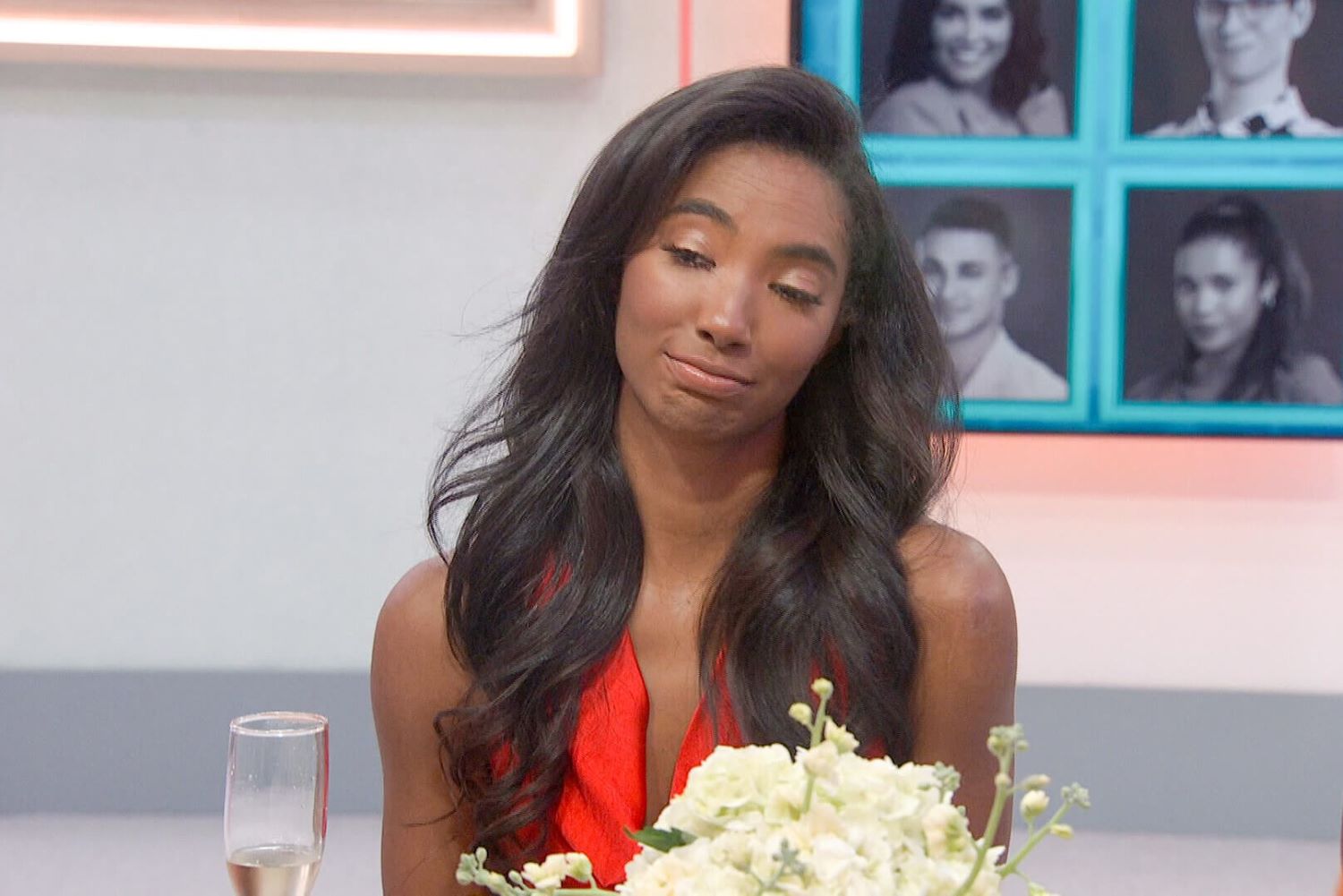 Taylor Hale, the winner of 'Big Brother 24' on CBS, wears a red dress.