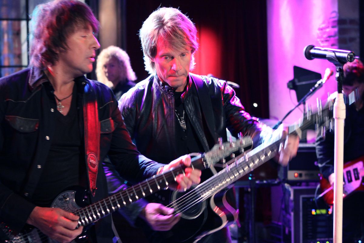 Jon Bon Jovi and Ritchie Sambora performing in 2008.